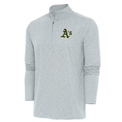 Athletics Antigua Hunk Quarter-Zip Pullover Top - Heather Gray Pullover