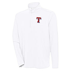 Texas Rangers Antigua Hunk Quarter-Zip Pullover Top - White Pullover