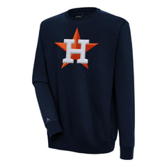 Houston Astros Antigua Victory Crewneck Chenille Pullover Sweatshirt - Navy Pullover