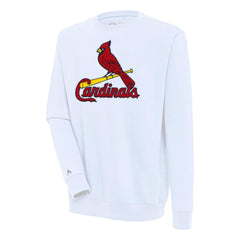 St. Louis Cardinals Antigua Victory Crewneck Chenille Pullover Sweatshirt - White Pullover