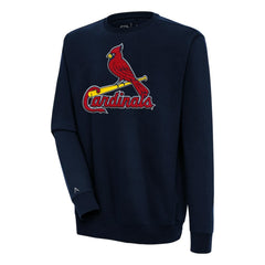 St. Louis Cardinals Antigua Victory Crewneck Chenille Pullover Sweatshirt - Navy Pullover