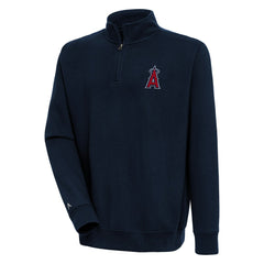 Los Angeles Angels Antigua Victory Quarter-Zip Pullover Top - Navy Pullover