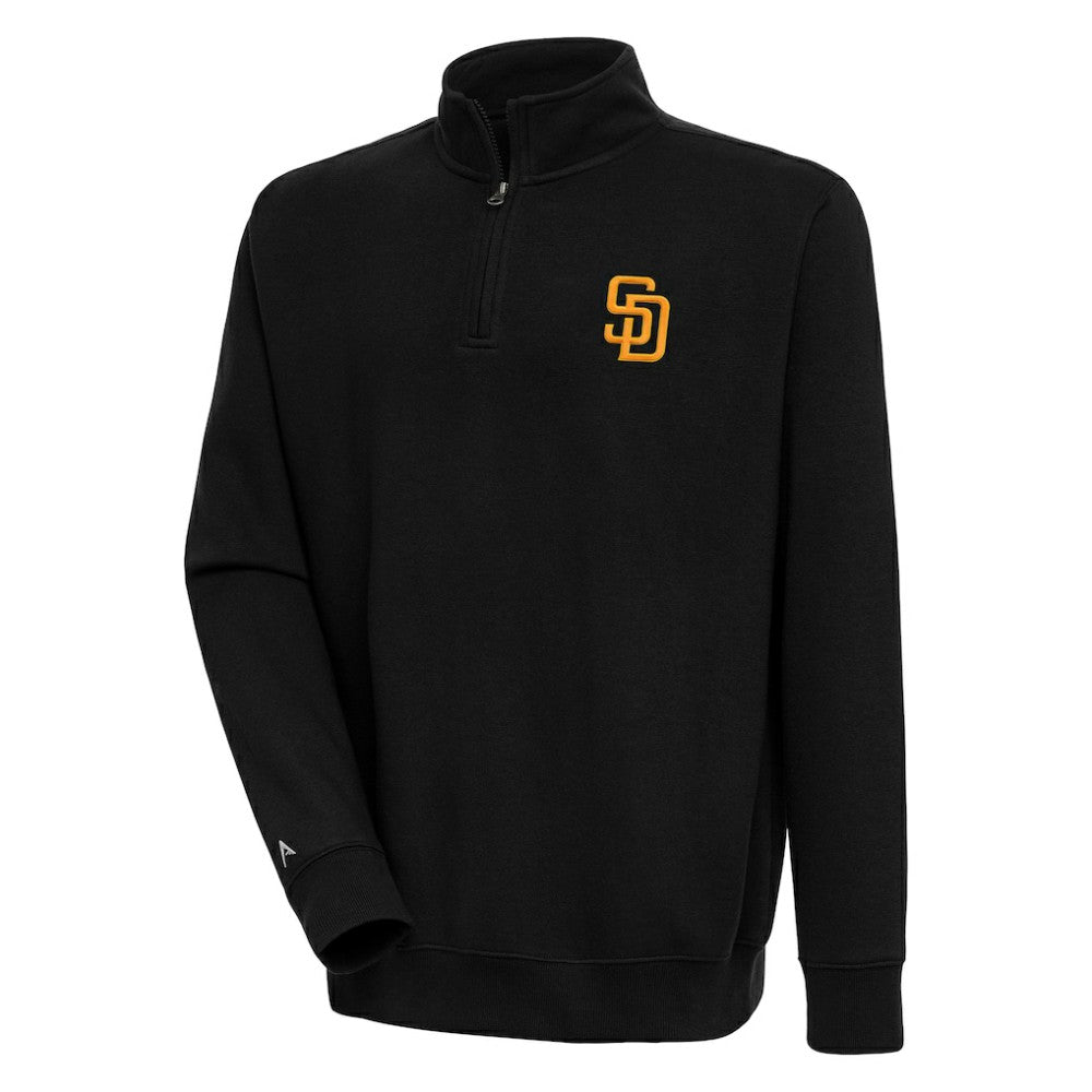 San Diego Padres Antigua Victory Quarter-Zip Pullover Top - Black Pullover