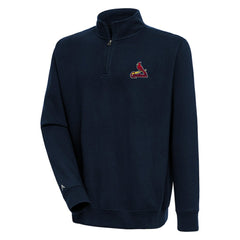 St. Louis Cardinals Antigua Victory Quarter-Zip Pullover Top - Navy Pullover