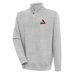 St. Louis Cardinals Antigua Victory Quarter-Zip Pullover Top - Heather Gray Pullover