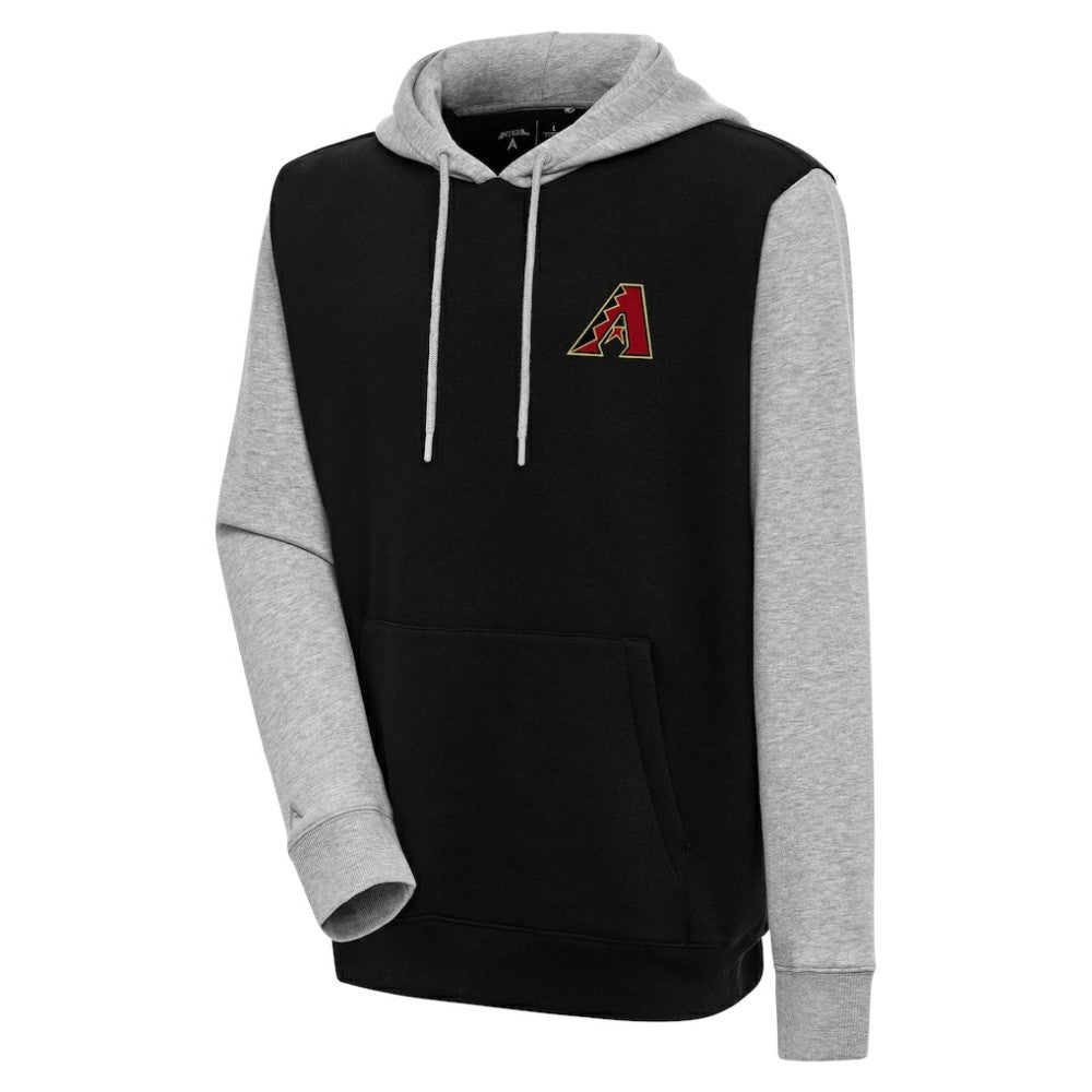 Arizona Diamondbacks Antigua Victory Pullover Hoodie - Black/Heather Gray Hoodies