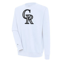 Colorado Rockies Antigua Victory Pullover Sweatshirt - White Pullover