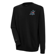 Miami Marlins Antigua Victory Pullover Sweatshirt - Black Pullover