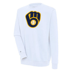 Milwaukee Brewers Antigua Victory Pullover Sweatshirt - White Pullover