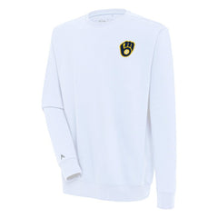Milwaukee Brewers Antigua Victory Pullover Sweatshirt - White Pullover