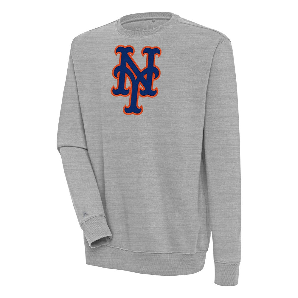 New York Mets Antigua Victory Pullover Sweatshirt - Heather Gray Pullover