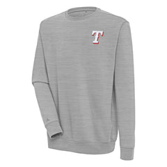 Texas Rangers Antigua Victory Pullover Sweatshirt - Heather Gray Pullover