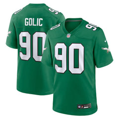 Mike Golic Philadelphia Eagles Retired Player Alternate Game Jersey - Kelly Green Jerseys
