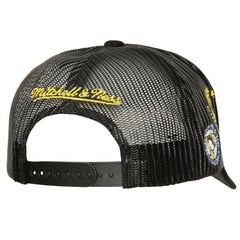 Pittsburgh Penguins Mitchell & Ness Times Up Classic Script Cord Trucker Adjustable Hat - Black | US 200440379