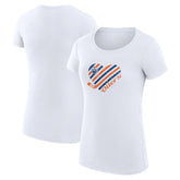 Edmonton Oilers G-III 4Her by Carl Banks Women's Super-Slim Fit Lightweight Heart T-Shirt - White | US 200446389