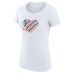 Edmonton Oilers G-III 4Her by Carl Banks Women's Super-Slim Fit Lightweight Heart T-Shirt - White | US 200446389