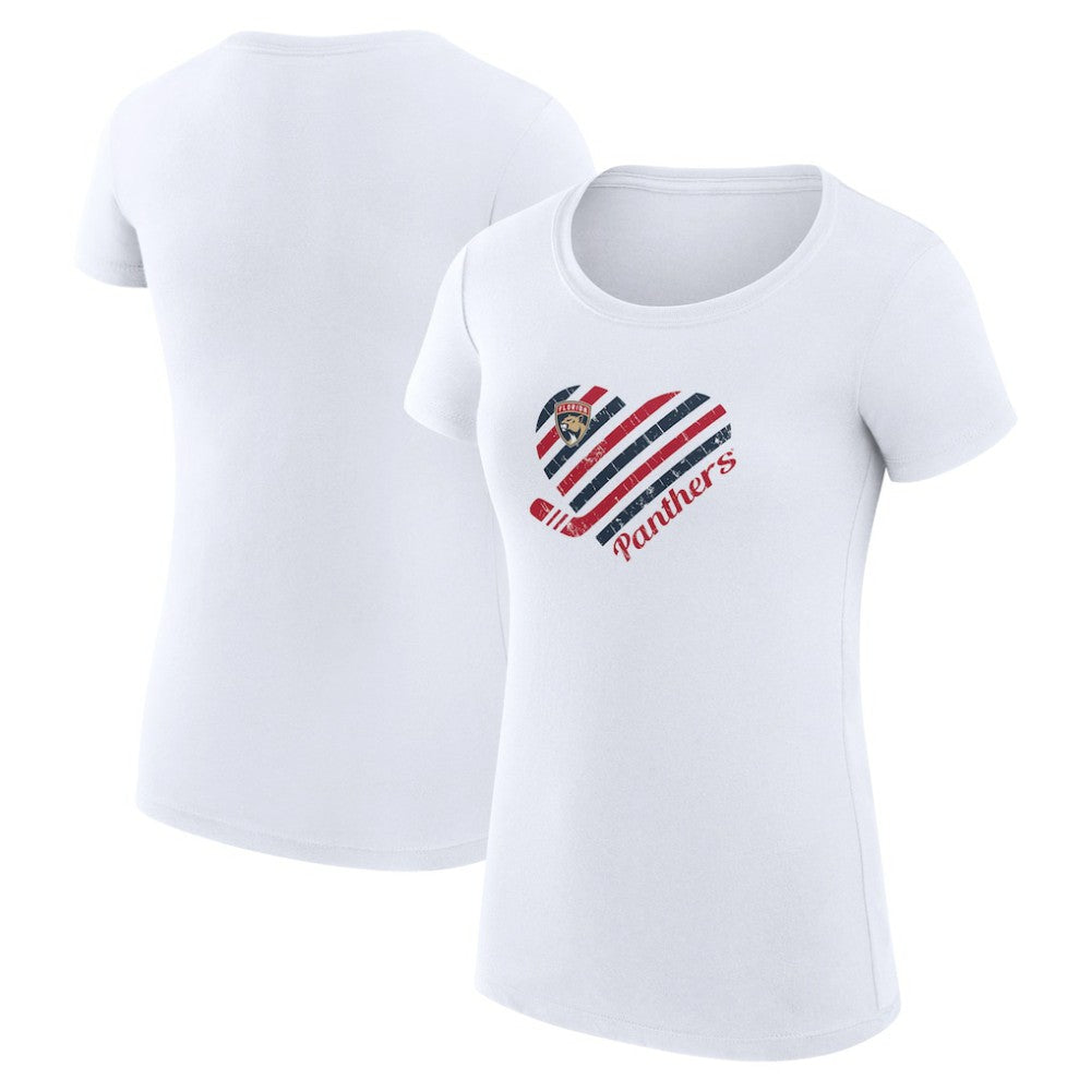 Florida Panthers G-III 4Her by Carl Banks Women's Super-Slim Fit Lightweight Heart T-Shirt - White | US 200446390