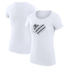 Los Angeles Kings G-III 4Her by Carl Banks Women's Super-Slim Fit Lightweight Heart T-Shirt - White | US 200446391