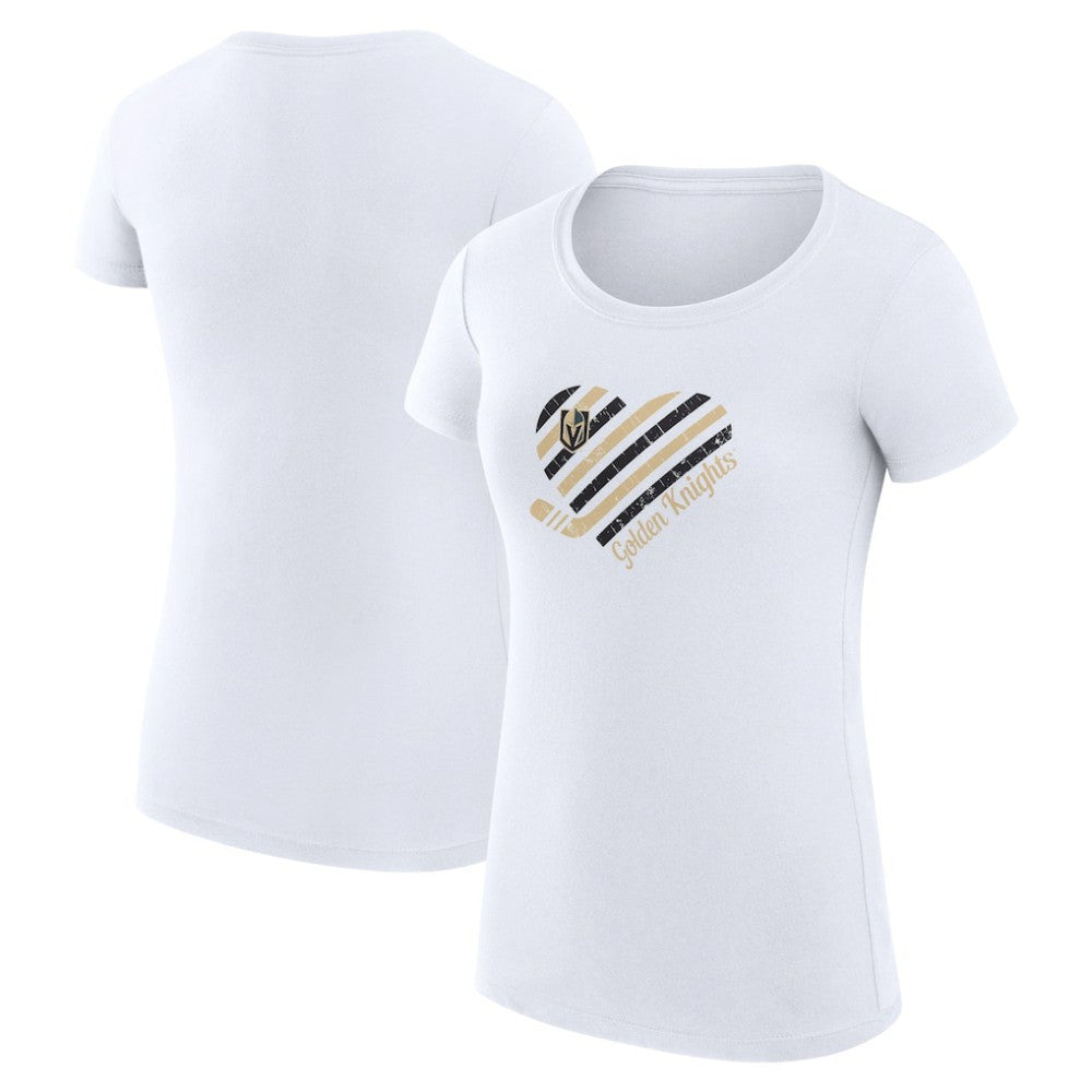 Vegas Golden Knights G-III 4Her by Carl Banks Women's Super-Slim Fit Lightweight Heart T-Shirt - White | US 200446408