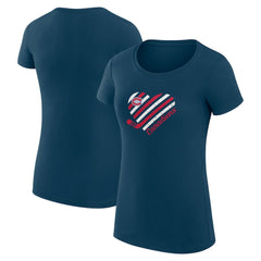 Montreal Canadiens G-III 4Her by Carl Banks Women's Super-Slim Fit Lightweight Heart T-Shirt - Navy | US 200446413