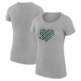 Dallas Stars G-III 4Her by Carl Banks Women's Super-Slim Fit Lightweight Heart T-Shirt - Heather Gray | US 200446431