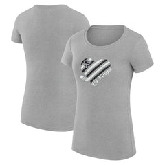 Los Angeles Kings G-III 4Her by Carl Banks Women's Super-Slim Fit Lightweight Heart T-Shirt - Heather Gray | US 200446435