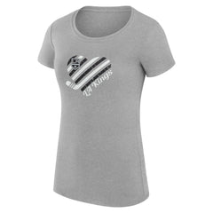Los Angeles Kings G-III 4Her by Carl Banks Women's Super-Slim Fit Lightweight Heart T-Shirt - Heather Gray | US 200446435