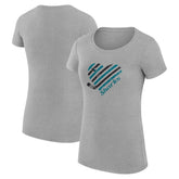 San Jose Sharks G-III 4Her by Carl Banks Women's Super-Slim Fit Lightweight Heart T-Shirt - Heather Gray | US 200446446