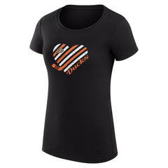Anaheim Ducks G-III 4Her by Carl Banks Women's Super-Slim Fit Lightweight Heart T-Shirt - Black | US 200446455