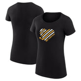 Boston Bruins G-III 4Her by Carl Banks Women's Super-Slim Fit Lightweight Heart T-Shirt - Black | US 200446456
