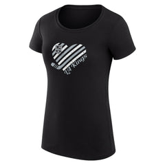 Los Angeles Kings G-III 4Her by Carl Banks Women's Super-Slim Fit Lightweight Heart T-Shirt - Black | US 200446462