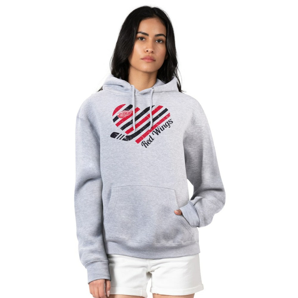 Detroit Red Wings G-III 4Her by Carl Banks Women's Heart Pullover Hoodie - Heather Gray | US 200446502