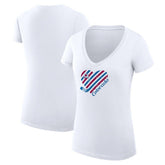 Colorado Avalanche G-III 4Her by Carl Banks Women's Super-Slim Fit Lightweight Heart V-Neck T-Shirt - White | US 200446563