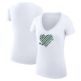 Dallas Stars G-III 4Her by Carl Banks Women's Super-Slim Fit Lightweight Heart V-Neck T-Shirt - White | US 200446565