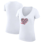 Florida Panthers G-III 4Her by Carl Banks Women's Super-Slim Fit Lightweight Heart V-Neck T-Shirt - White | US 200446568
