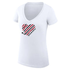 New Jersey Devils G-III 4Her by Carl Banks Women's Super-Slim Fit Lightweight Heart V-Neck T-Shirt - White | US 200446573
