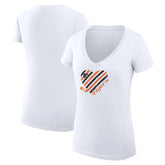 Philadelphia Flyers G-III 4Her by Carl Banks Women's Super-Slim Fit Lightweight Heart V-Neck T-Shirt - White | US 200446577