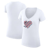 Washington Capitals G-III 4Her by Carl Banks Women's Super-Slim Fit Lightweight Heart V-Neck T-Shirt - White | US 200446587