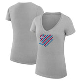 Colorado Avalanche G-III 4Her by Carl Banks Women's Super-Slim Fit Lightweight Heart V-Neck T-Shirt - Heather Gray | US 200446595