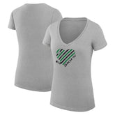 Dallas Stars G-III 4Her by Carl Banks Women's Super-Slim Fit Lightweight Heart V-Neck T-Shirt - Heather Gray | US 200446597