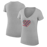 Florida Panthers G-III 4Her by Carl Banks Women's Super-Slim Fit Lightweight Heart V-Neck T-Shirt - Heather Gray | US 200446600