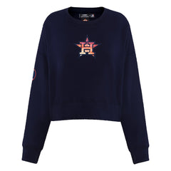 Houston Astros Pro Standard Women's Painted Sky Pullover Sweatshirt - Navy Pullover