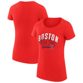 Boston Red Sox G-III 4Her by Carl Banks Women's Super-Slim Fit Lightweight Filigree Team T-Shirt - Red T-shirts