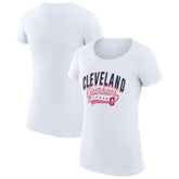 Cleveland Guardians G-III 4Her by Carl Banks Women's Super-Slim Fit Lightweight Filigree Team T-Shirt - White T-shirts