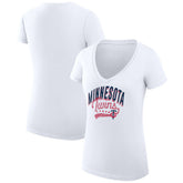 Minnesota Twins G-III 4Her by Carl Banks Women's Super-Slim Fit Lightweight Filigree Team V-Neck T-Shirt - White T-shirts