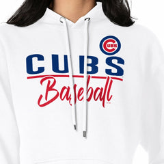 Chicago Cubs G-III 4Her by Carl Banks Women's Team Fleece Pullover Hoodie - White Hoodies