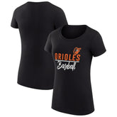 Baltimore Orioles G-III 4Her by Carl Banks Women's Super-Slim Fit Lightweight Team Graphic T-Shirt - Black T-shirts