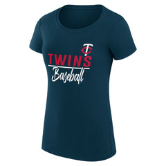 Minnesota Twins G-III 4Her by Carl Banks Women's Super-Slim Fit Lightweight Team Graphic T-Shirt - Navy T-shirts