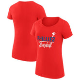 Philadelphia Phillies G-III 4Her by Carl Banks Women's Super-Slim Fit Lightweight Team Graphic T-Shirt - Red T-shirts