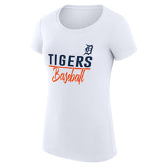 Detroit Tigers G-III 4Her by Carl Banks Women's Super-Slim Fit Lightweight Team Graphic T-Shirt - White T-shirts